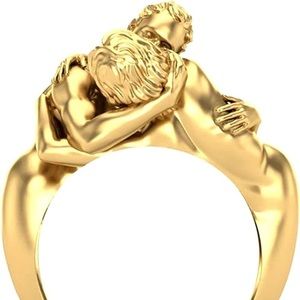 Couple kissing ring